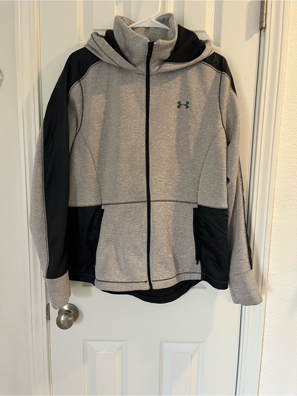 Under Armour Gray and Black Hooded Full-Zip Jacket